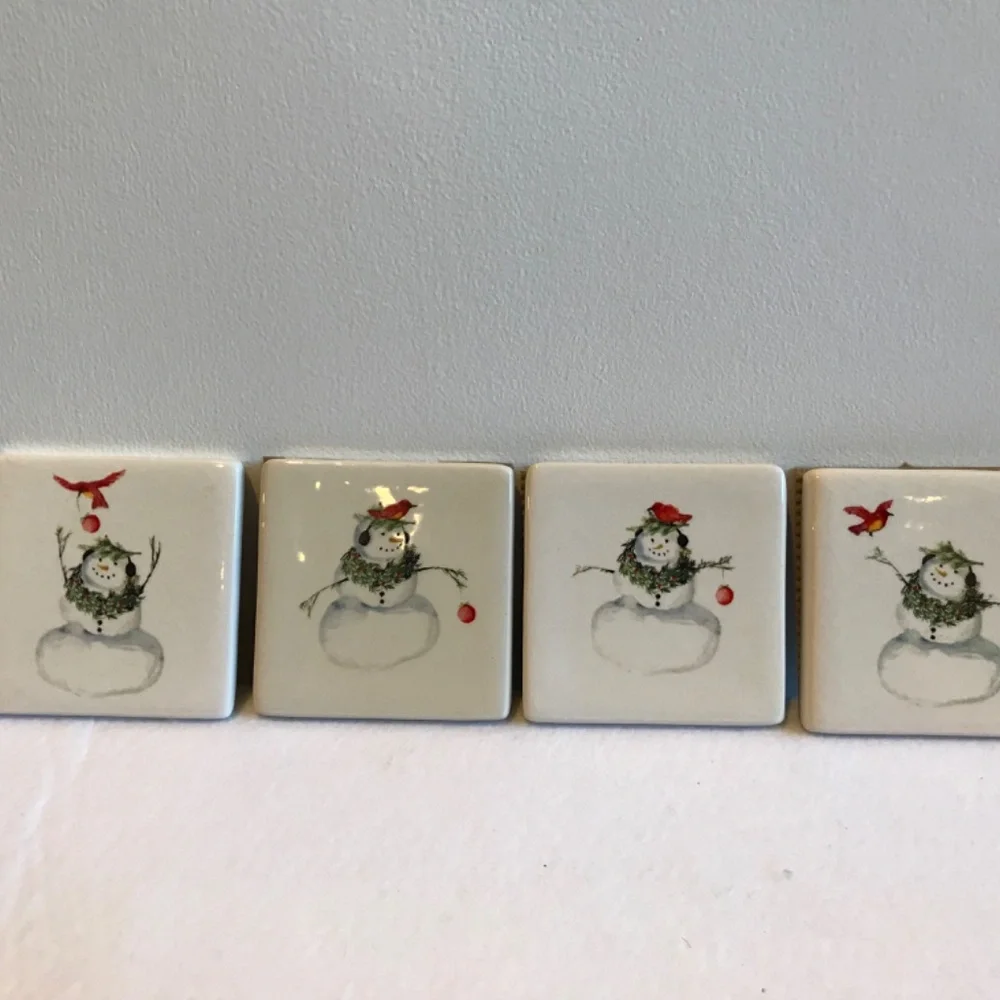 NWT CYNTHIA DUNN SNOWMAN COASTERS - Picture 3 of 5